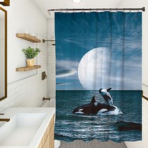 마켓에이 유니크 에니멀픽쳐 샤워커튼 YL011 90 x 180 cm, 1개, 멀티(혼합)컬러