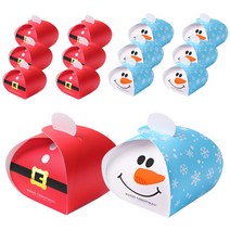 인디케이 보자기 선물 상자 2종 세트, 배불뚝이 산타, 스마일 스노우맨, 6세트