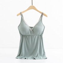 임산부 골지 레이스 컬러 스트라이프 수유나시