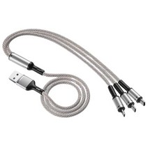 위드웍스 3in1 USB 3.5A 고속 멀티 충전케이블, 그레이, 1.2m