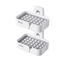 윈프라이스 에프캣 벽걸이 비누받침대 2단, 화이트, 1개