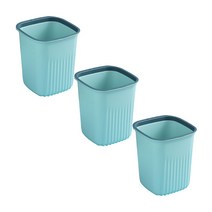 앤티스 봉투고정 오픈타입 쓰레기통, 블루, 3개