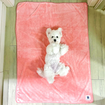 [애견목욕귀마개] 코코몰리 강아지 고양이 초극세사 목욕 수건, 소프트핑크