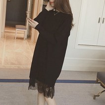 코메리 여성용 빅사이즈 포인트 레이스 결혼식 하객원피스 B1285