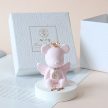 모리앤 차량 데스크 크라운베어 엔젤핑크 석고 방향제, 라벤다