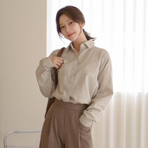 여성용 스트라이프 남방