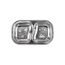 키친유 유아용 부릉부릉 스텐 2구 접시, 단품, 1개