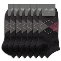 코지라벨 남성용 아가일 패턴 발목 양말 7켤레 세트