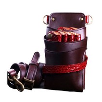 75살롱 미용사용 가위가방 어깨용, 브라운레드, 1개