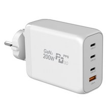 유엠투 C타입 USB PD PPS GAN 접지 200W 멀티 고속충전기 200PD-GAN2, 화이트, 1개