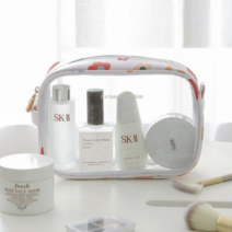 해시그라운드 여행용 플라워 투명창 화장품 정리 파우치 Fs-A16