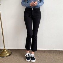 헤이진 여성용 투버튼 인밴딩 부츠컷 팬츠