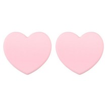 도톰 폭신 하트 실리콘 소품 냄비매트, 핑크, 2개