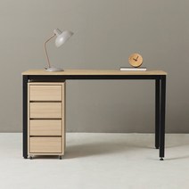 포더홈 이든 1200 책상 + 4단 이동서랍 세트 방문설치, 책상(블랙오크), 서랍(오크)