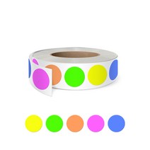 01씰 네온 미니 도트 15 유포 형광스티커 500p R-44, 혼합색상, 1개