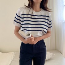 큐니걸스 여성용 치히로 단가라반팔니트