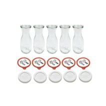 WECK 쥬스형 유리 저장병 290ml No.763 풀구성 세트, 1세트