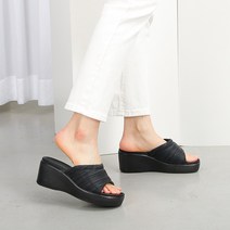 잠비 여성용 게이트 쿠션 웨지힐 슬리퍼