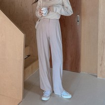 큐니걸스 여성용 수선놉56 언더투핀턱 와이드 슬랙스 일반