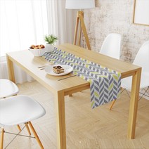 세이프탑 가정용 예쁜 테이블러너, 01 회색 노란, 30 x 180 cm