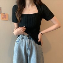 올룸 여성 스퀘어넥 반팔티
