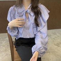 MA 제인 타이 셔링 긴팔 블라우스