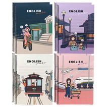 핑크풋 2000 보리 영어노트 4종 x 2p 세트, pink, purple, ivory, navy, 1세트