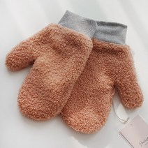 바비수 여성용 뽀글루루 벙어리 장갑