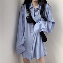 여성용 블랙101 하이노즈 오버핏 베이직 셔츠 CH-2318400