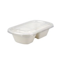 포장대장 펄프 2칸 타원 용기 화이트 750ml B-047, 1개입, 50개
