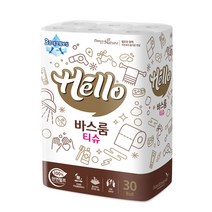 헬로 바스룸 3겹 천연펄프 롤화장지 25m, 1개, 30개입