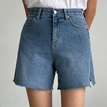 여성용 옆트임 데님 숏 팬츠 79606