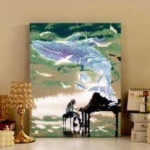아트조이 DIY LED 캔버스형 보석십자수 40 x 50 cm, 고래와 피아노, 1개