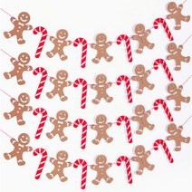 파티해 페이퍼 진저브레드 가랜드 4p, 혼합색상