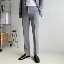 머시따 남성용 슈어 린넨 체크 슬랙스