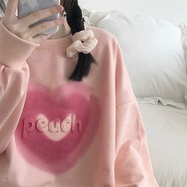 peach 러블리 하트 프린팅 임산부 맨투맨