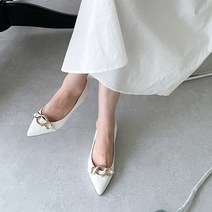 플랙슈 여성용 금장 스틸레토 구두 2.5cm