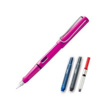 LAMY 사파리 만년필 컨버터 세트, EF, 만년필(핑크), 케이스(랜덤발송)