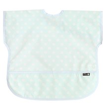 플리에 유아용 방수 반팔 턱받이, 40 연하늘흰땡, 1개