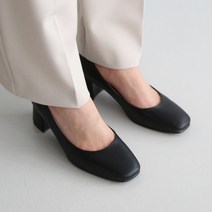 단골언니 여성용 스퀘어 라인 블러닝 펌프스 힐 5cm