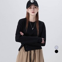 어썸어라운드 여성용 기모 시보리 버튼 맨투맨