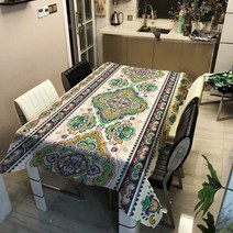 보헤미안 감성 패턴 다양한 패브릭 사각 테이블보, 8, 140 x 140 cm