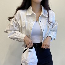 데이 스트링 코튼 크롭 야상 자켓