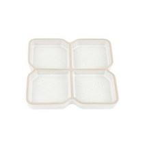 우아한 4칸 정사각 나눔접시, 화이트, 1개