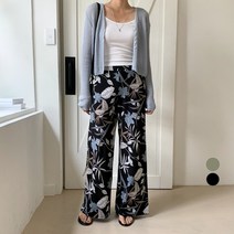 무드인더 썸머 바캉스 에스닉 밴딩 와이드 팬츠