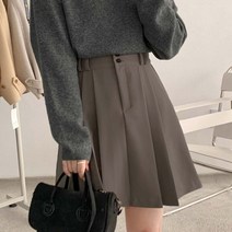 에이와비 셀피 투버튼 핀턱 스커트