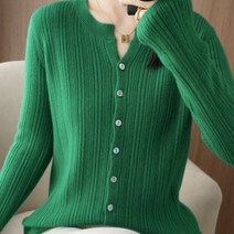 솔레일 여성용 하프니 골지 니트 가디건