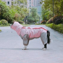 도그월드 소형견 중형견 대형견 올인원 우비, 핑크