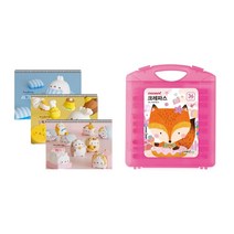 몰랑이 두툼 미술용 스케치북 170g x 3p + 모나미 모니주 가방파스 36색 문구세트, 랜덤발송(스케치북), 여(크레파스), 1세트