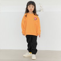 바브키즈 아동용 하트스마일 긴팔맨투맨티 + 긴바지 세트